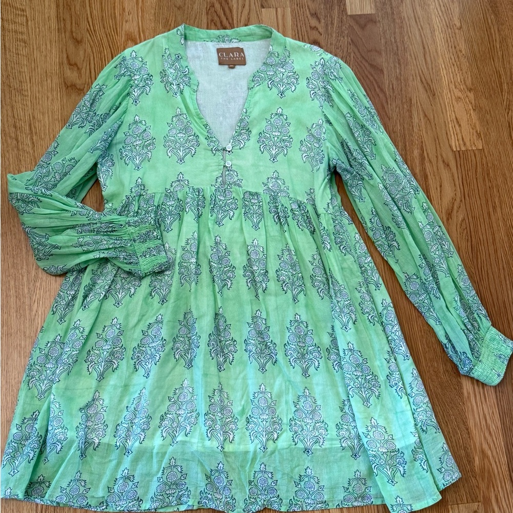 Green Patterned Women's Dress / Cover up